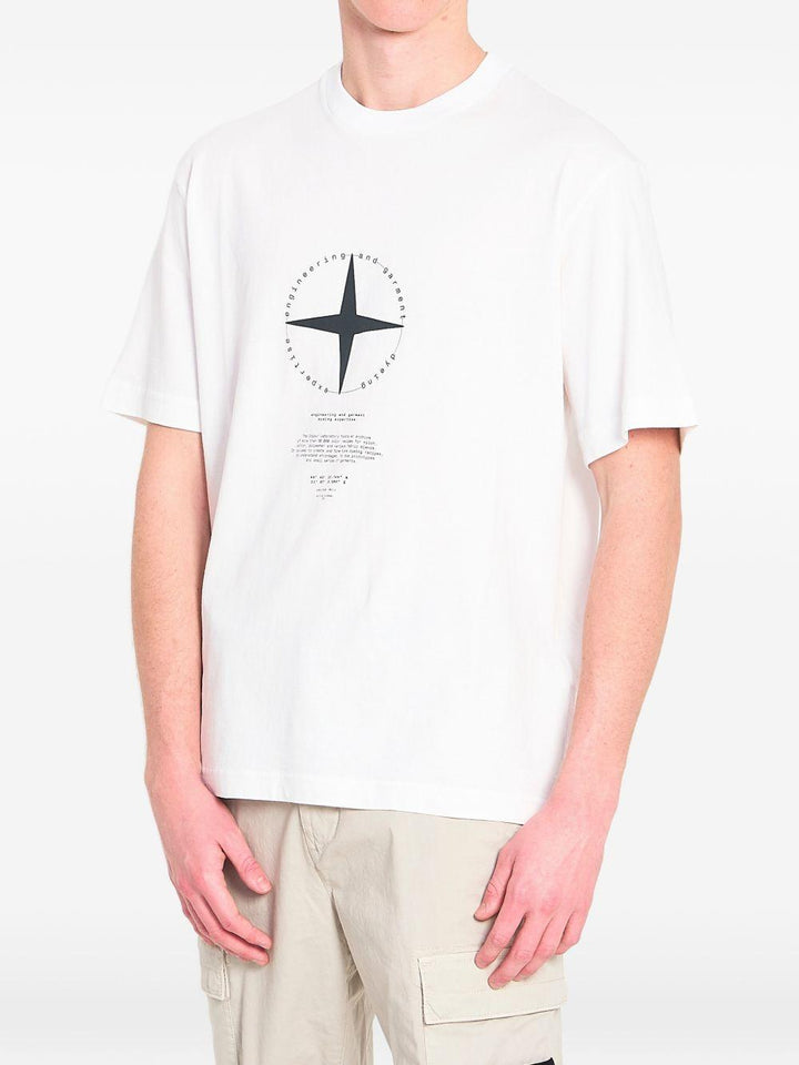 T-shirt bianca con stampa logo 