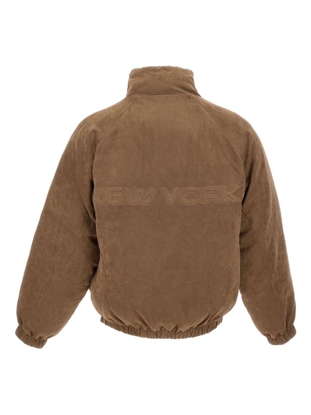 Bomber reversibile marrone con maniche raglan 