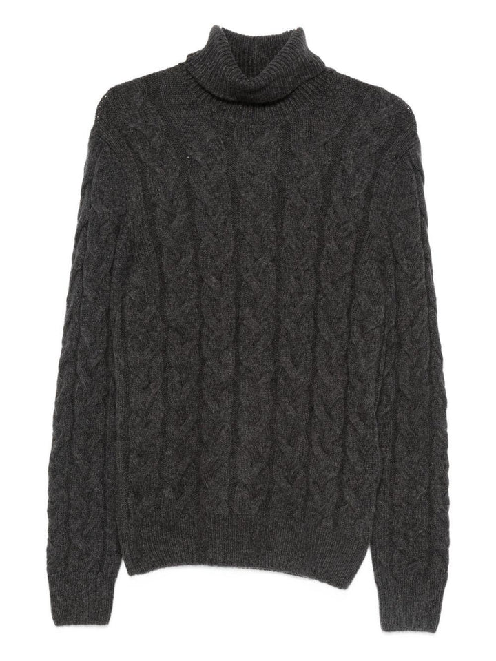 Maglione a collo alto grigio scuro