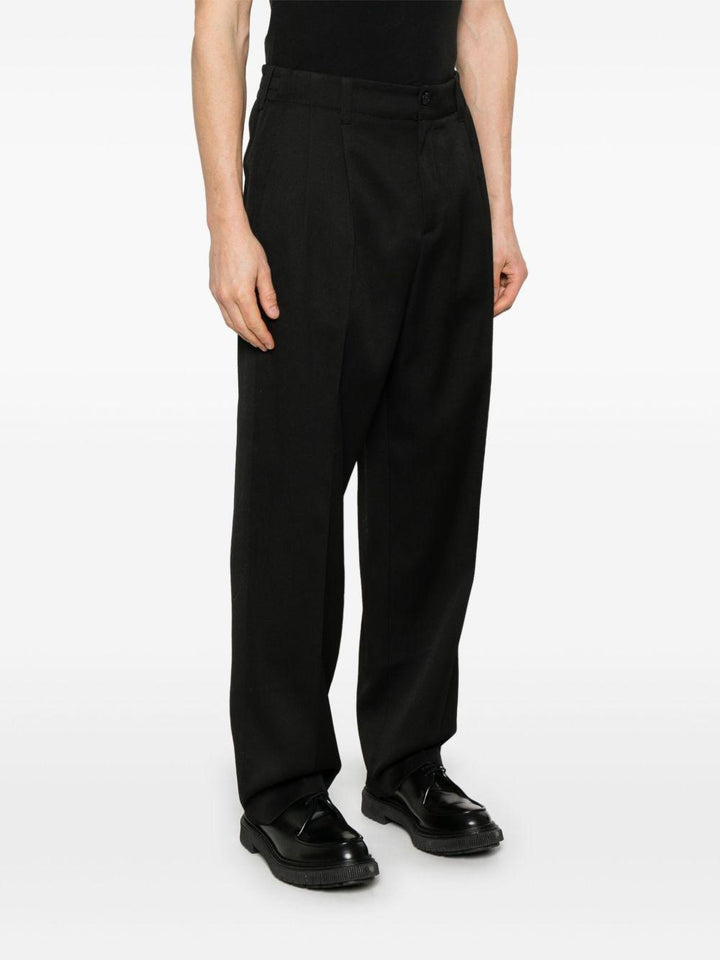 Pantaloni neri in lana vergine 