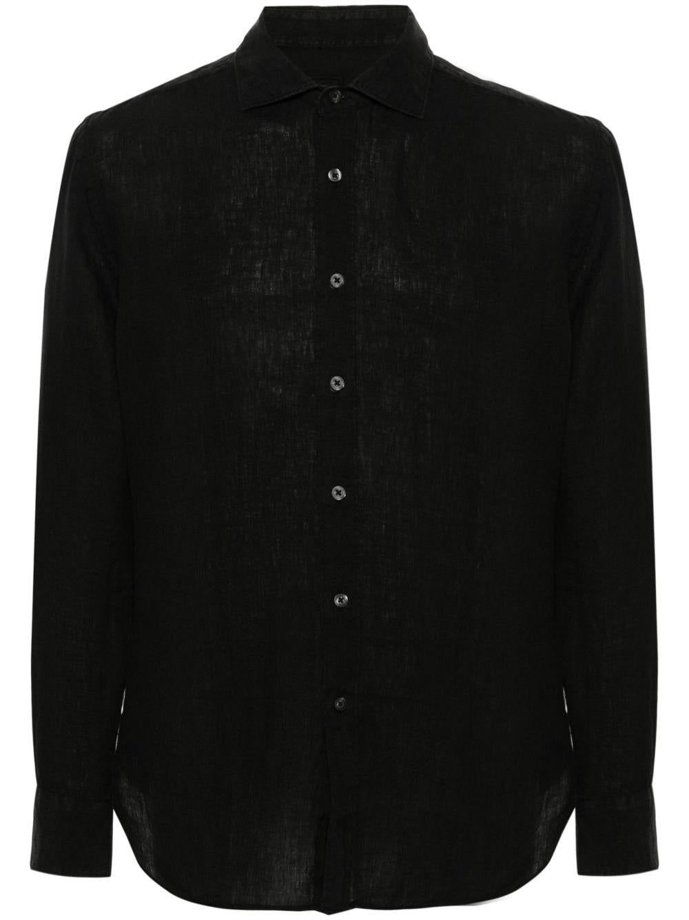 Camicia nera in lino 