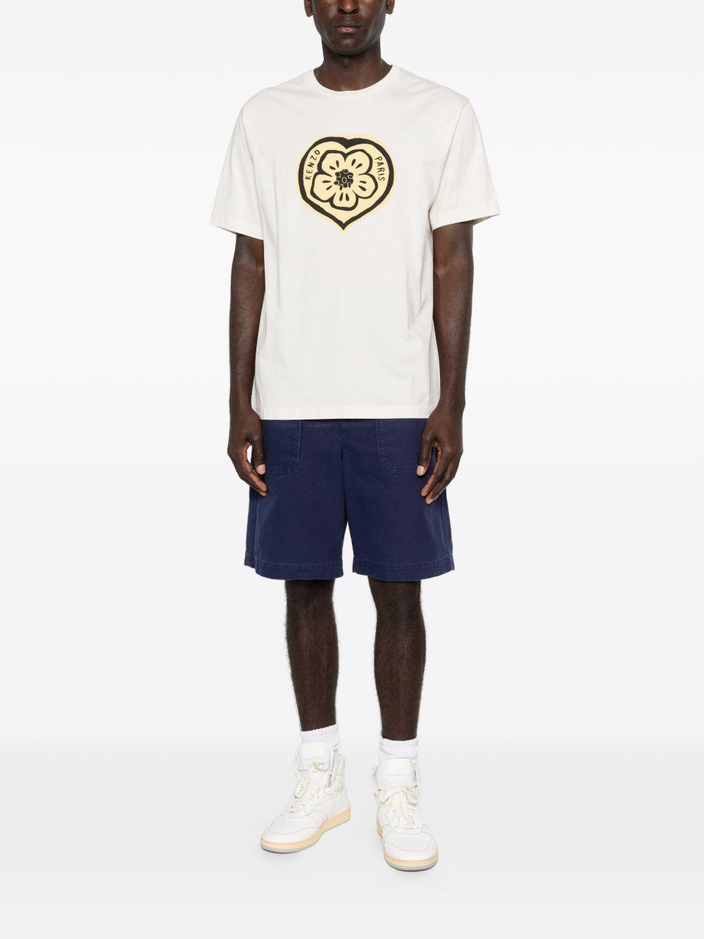 T-shirt con grafica ecrù 
