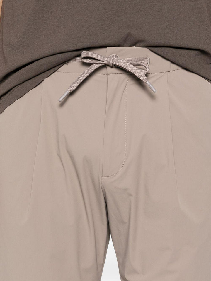 Pantaloni plissé con coulisse tortora 