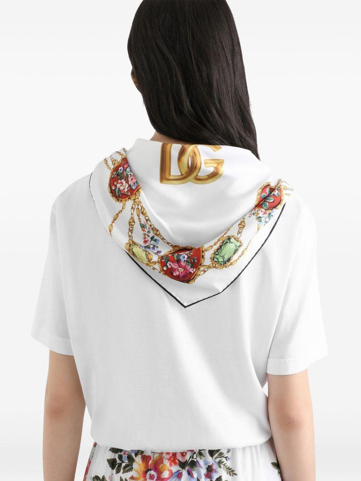 T-shirt con dettaglio foulard e logo 
