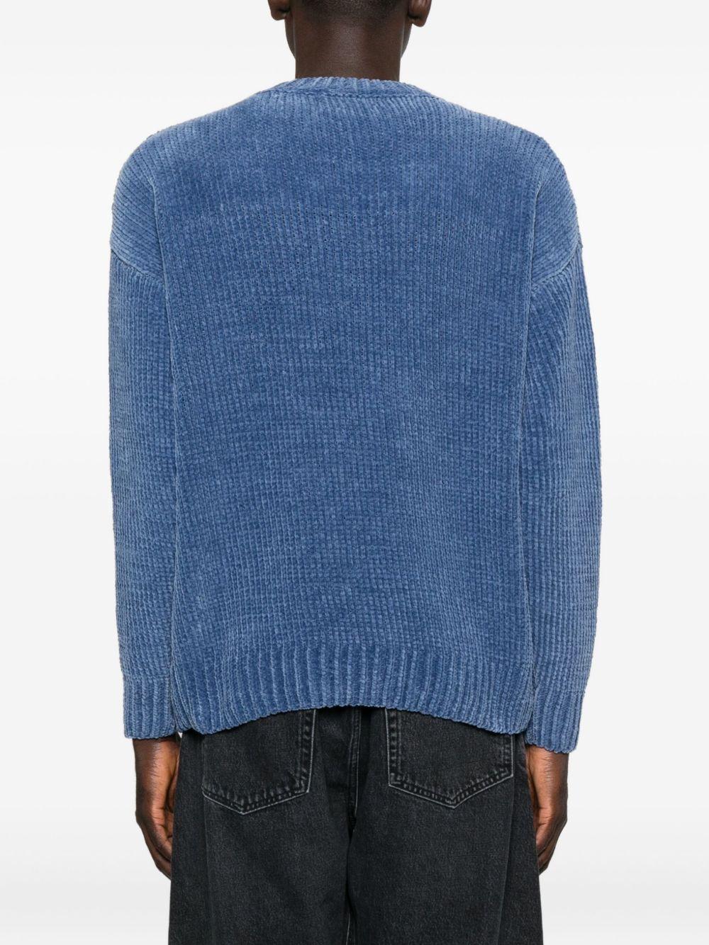 Maglione a coste blu 