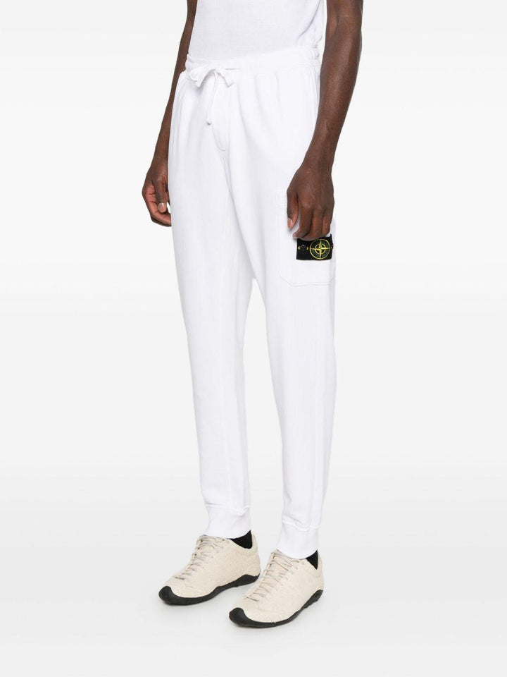 Pantaloni sportivi bianchi con tasca applicata 