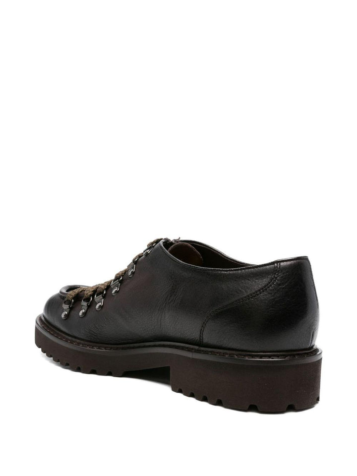 Derby stringate marrone scuro in pelle 