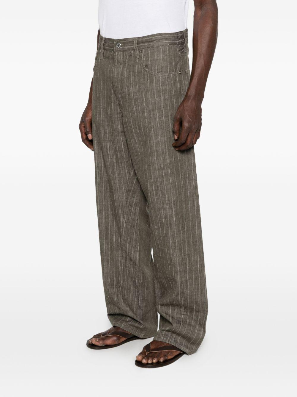 Jeans dritti a righe stripe khaki 