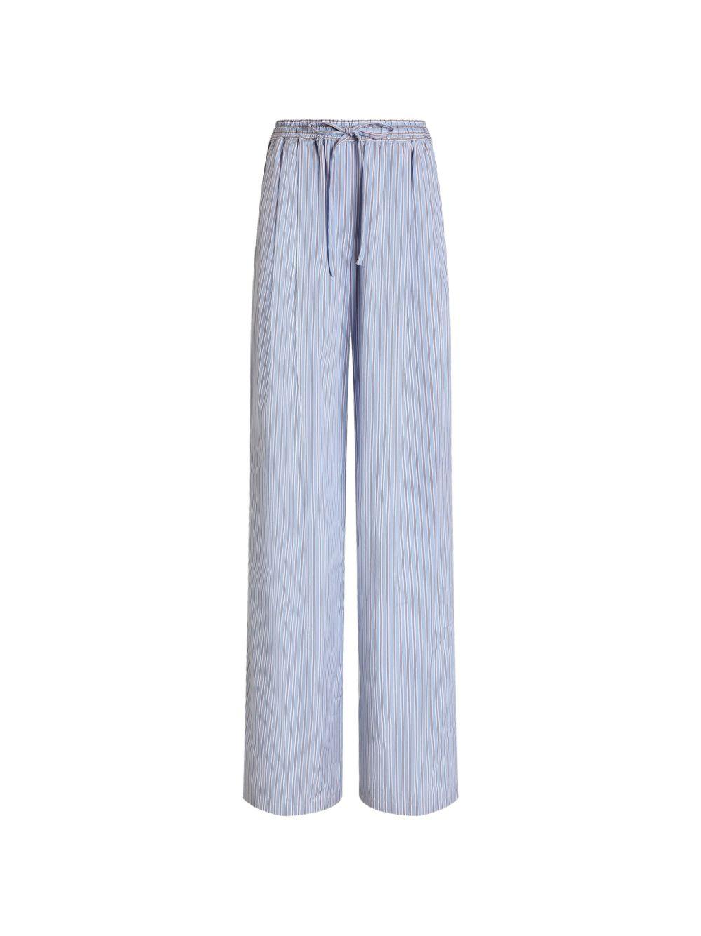 Pantaloni in popeline a righe 