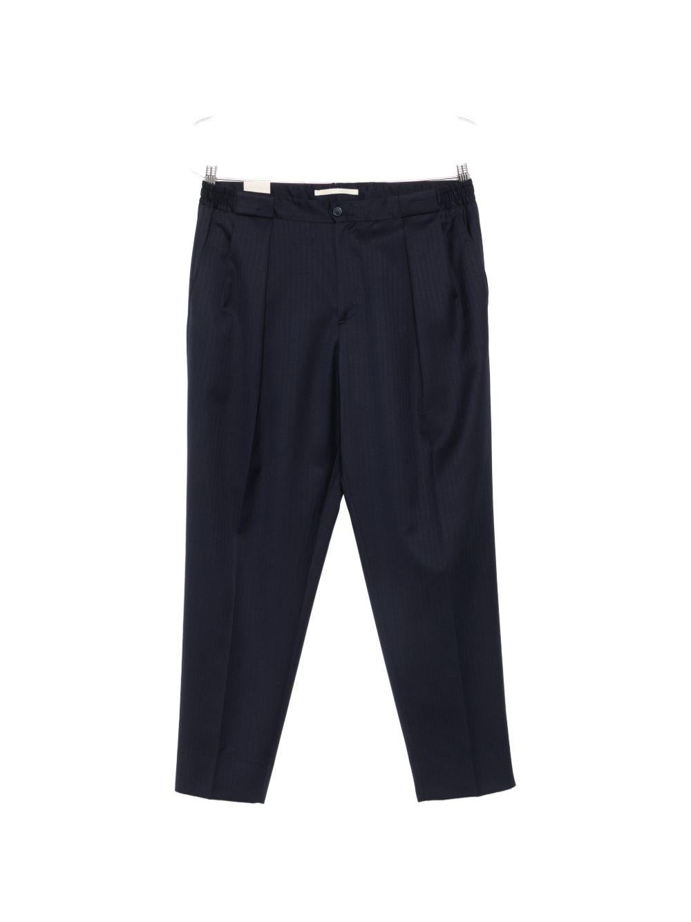 Pantaloni Portobello blu navy plissè 