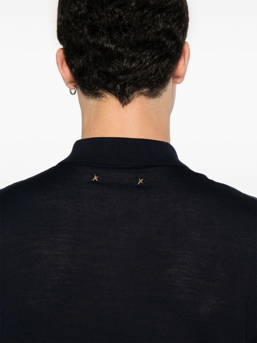 Polo blu in maglia 