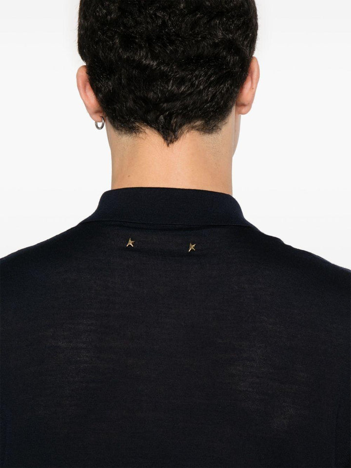 Polo blu in maglia 
