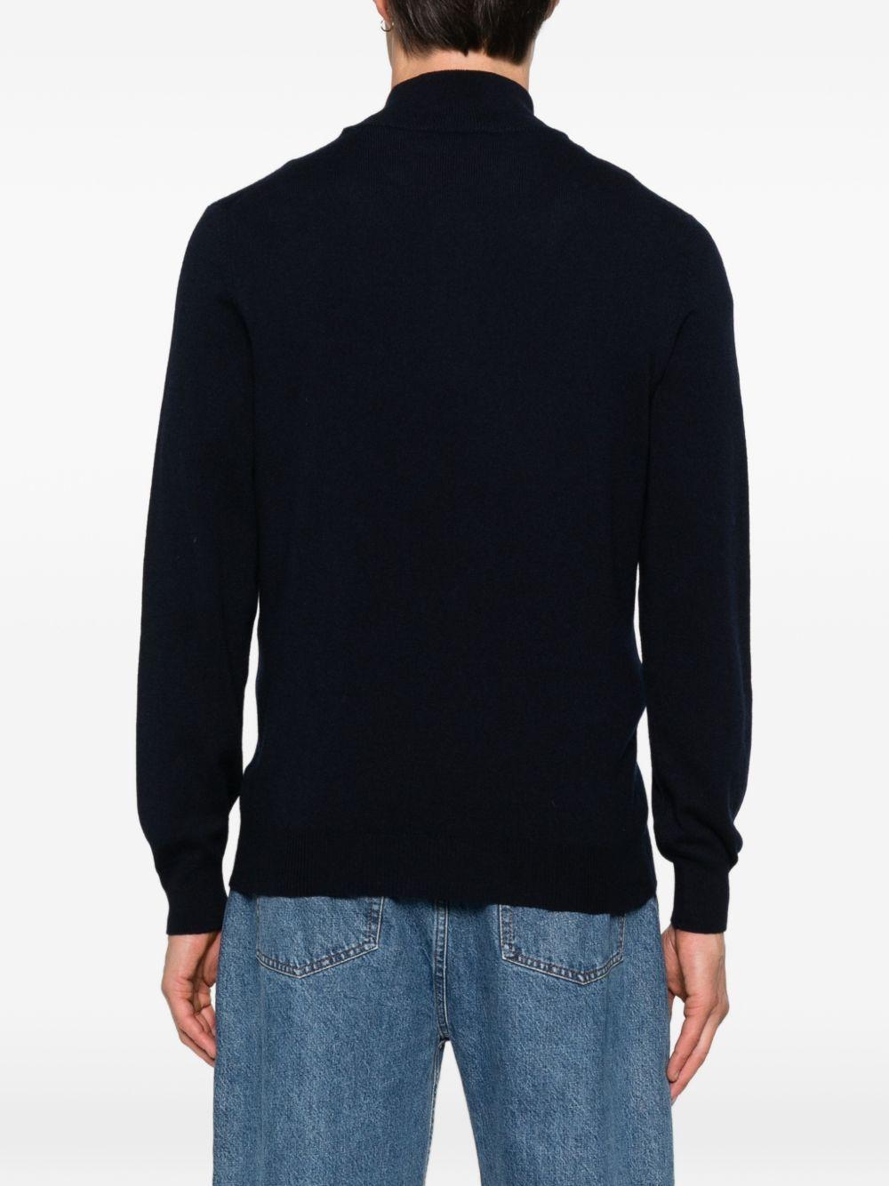 Maglione con zip blu 