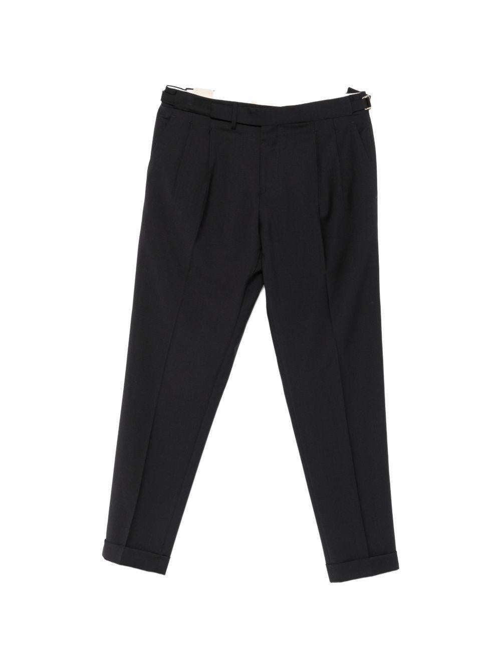 Pantaloni sartoriali blu navi con pieghe 