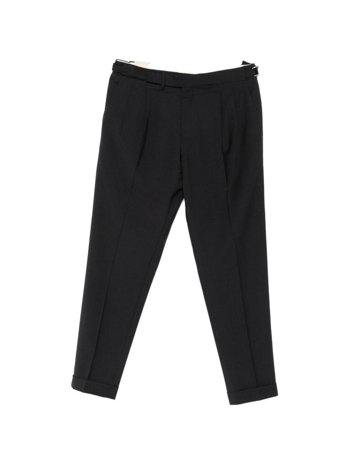 Pantaloni sartoriali blu navi con pieghe 