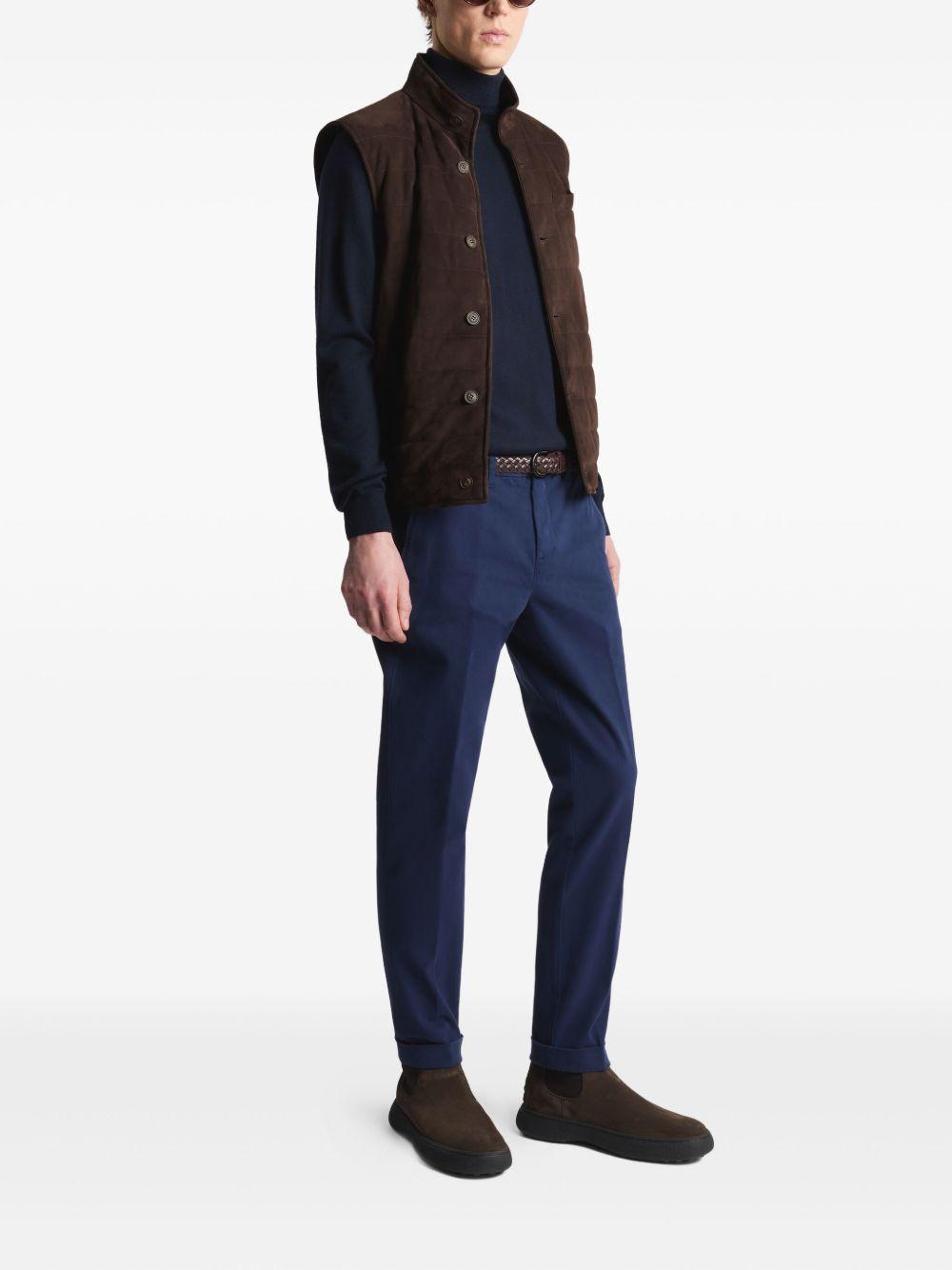 Pantaloni blu con risvolto 