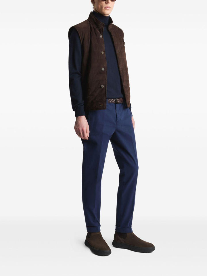 Pantaloni blu con risvolto 