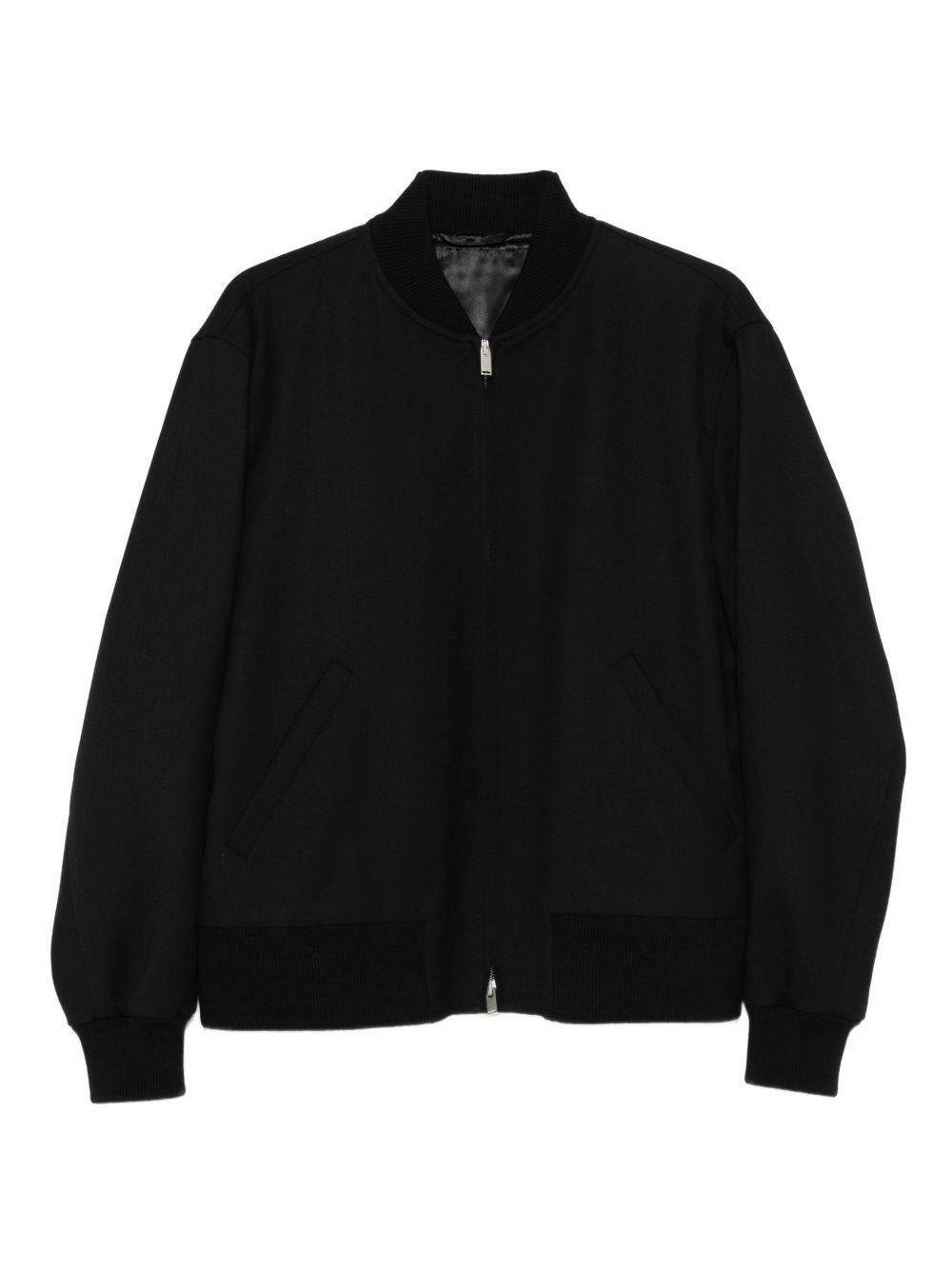 Bomber nero con zip 