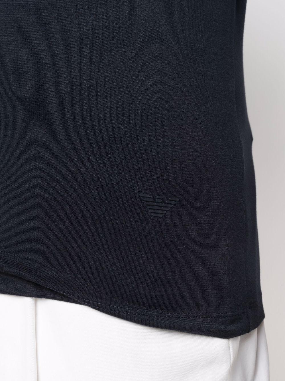 T-shirt girocollo blu con stampa 