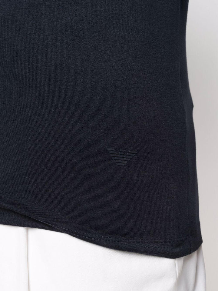 T-shirt girocollo blu con stampa 