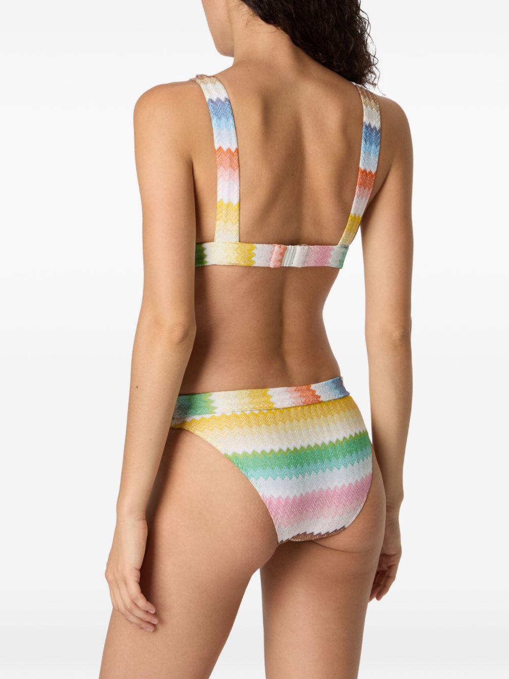 Bikini con motivo a zigzag 