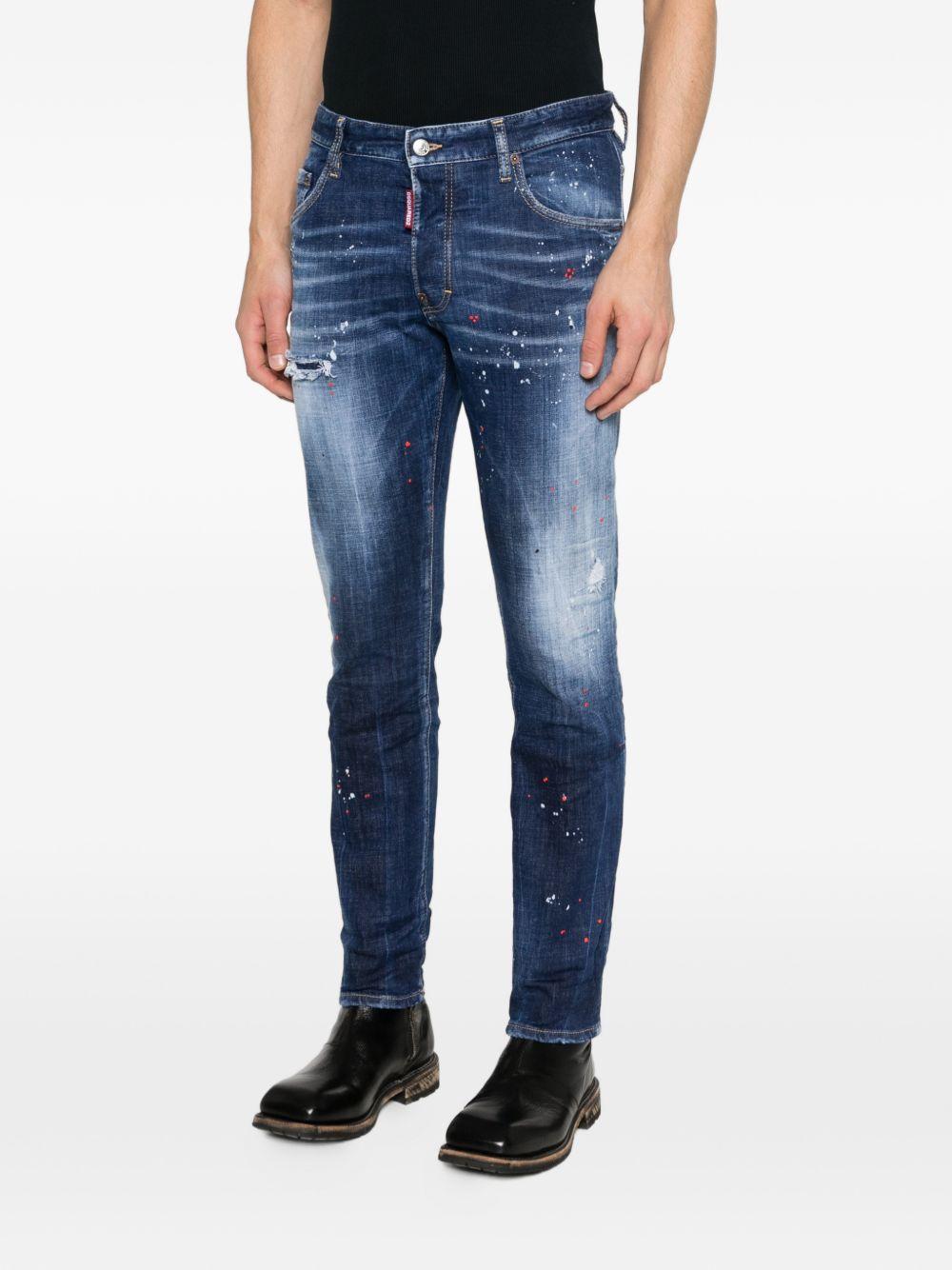 Jeans Skater con effetto vissuto blu navy 