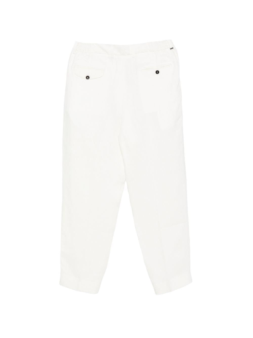 Pantaloni bianchi plissettato 