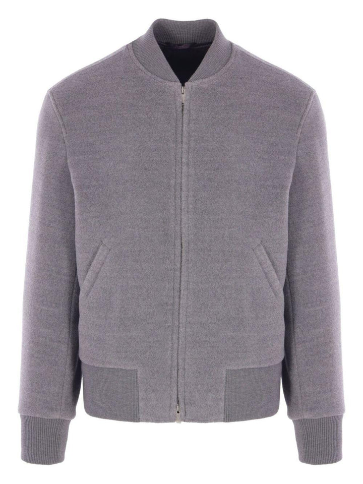 Bomber grigio in lana 