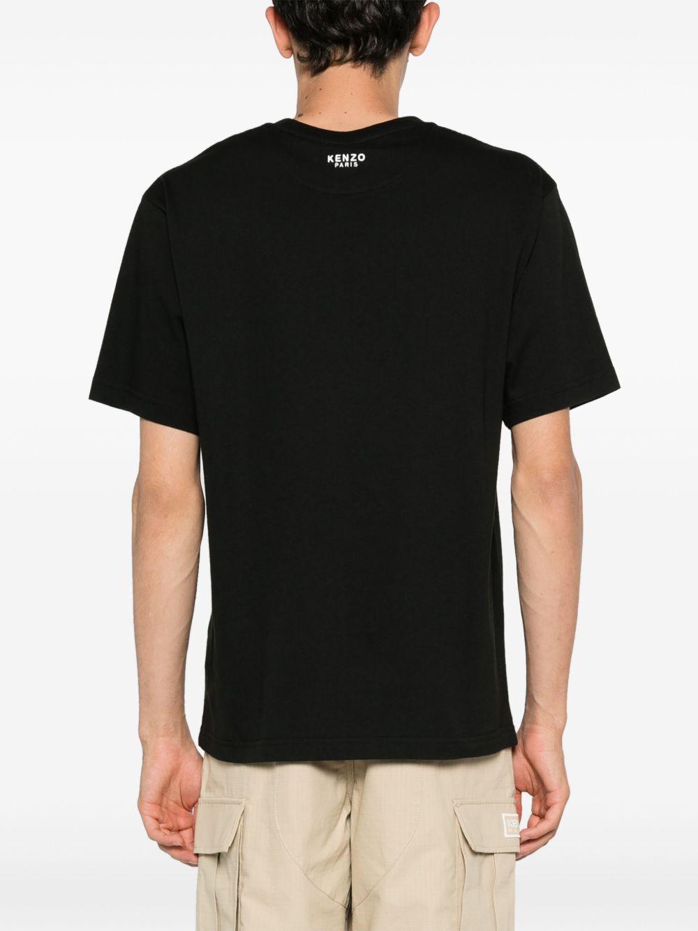T-shirt nera con applicazione Boke Flower 