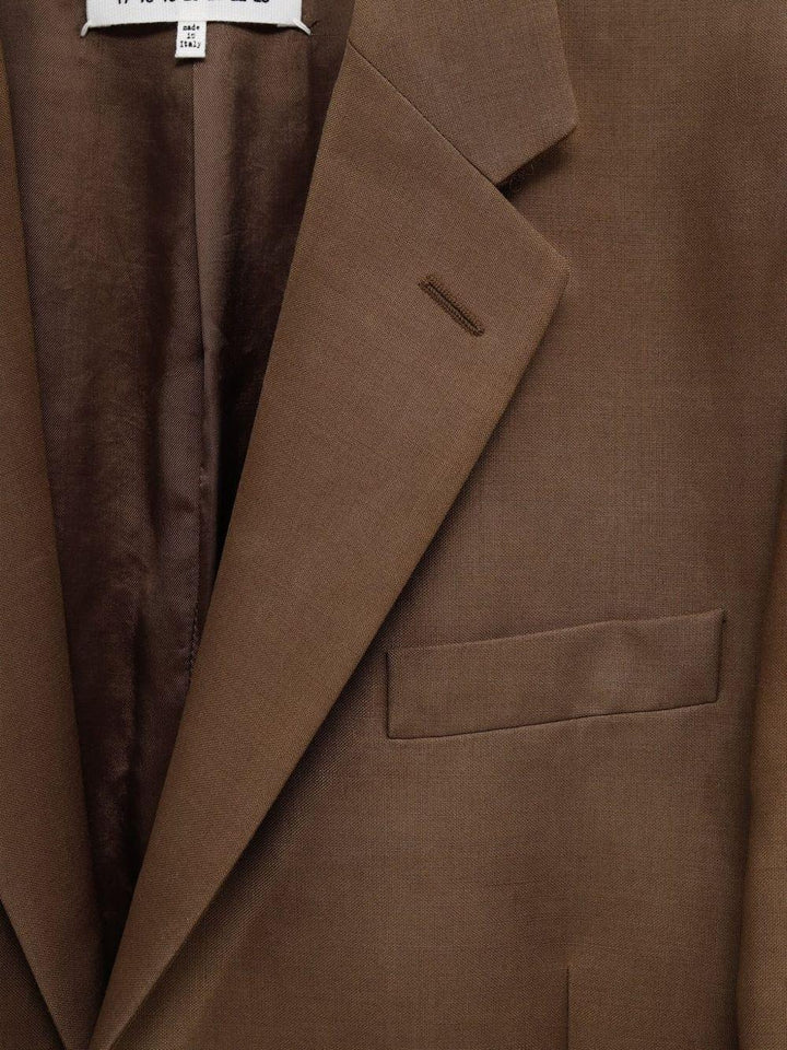 Giacca monopetto marrone con bottoni 