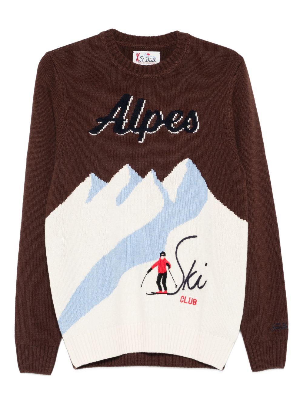 Maglione girocollo Bombardino marrone e bianco 
