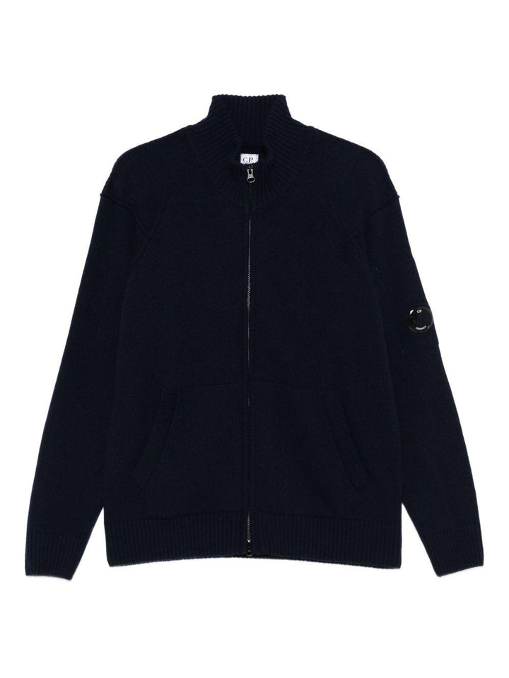 Cardigan blu navy con zip