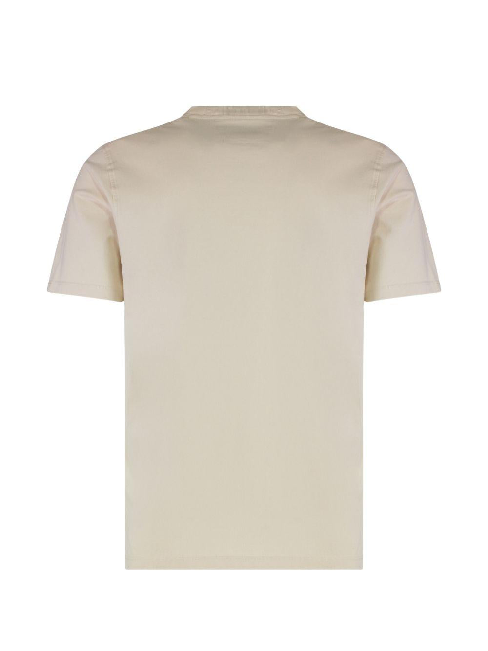 T-shirt beige con logo 