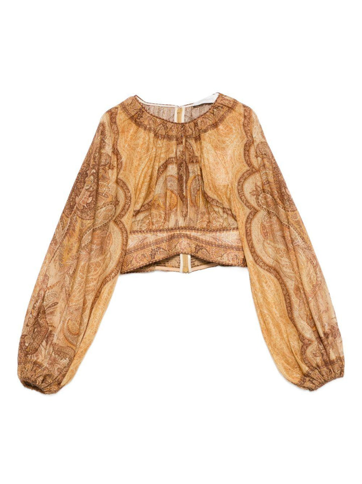Blusa Wanderlust con stampa 