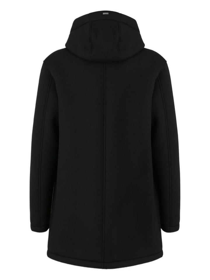 Giacca blu scuro con cappuccio e zip frontale 