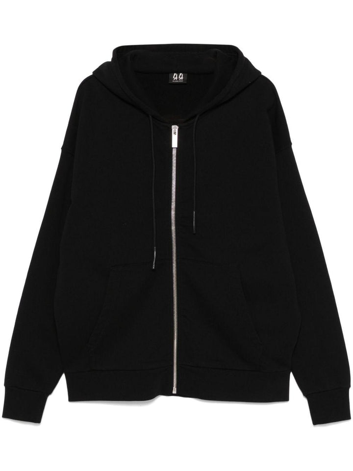 Felpa con cappuccio white/black con logo 