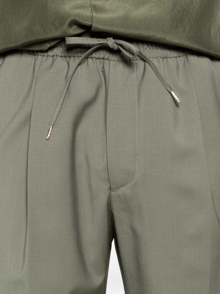 Pantaloni Wimbledons verde oliva con coulisse e pieghe 