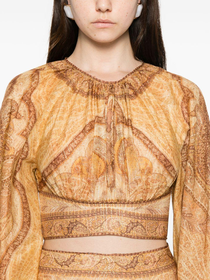 Blusa Wanderlust con stampa 