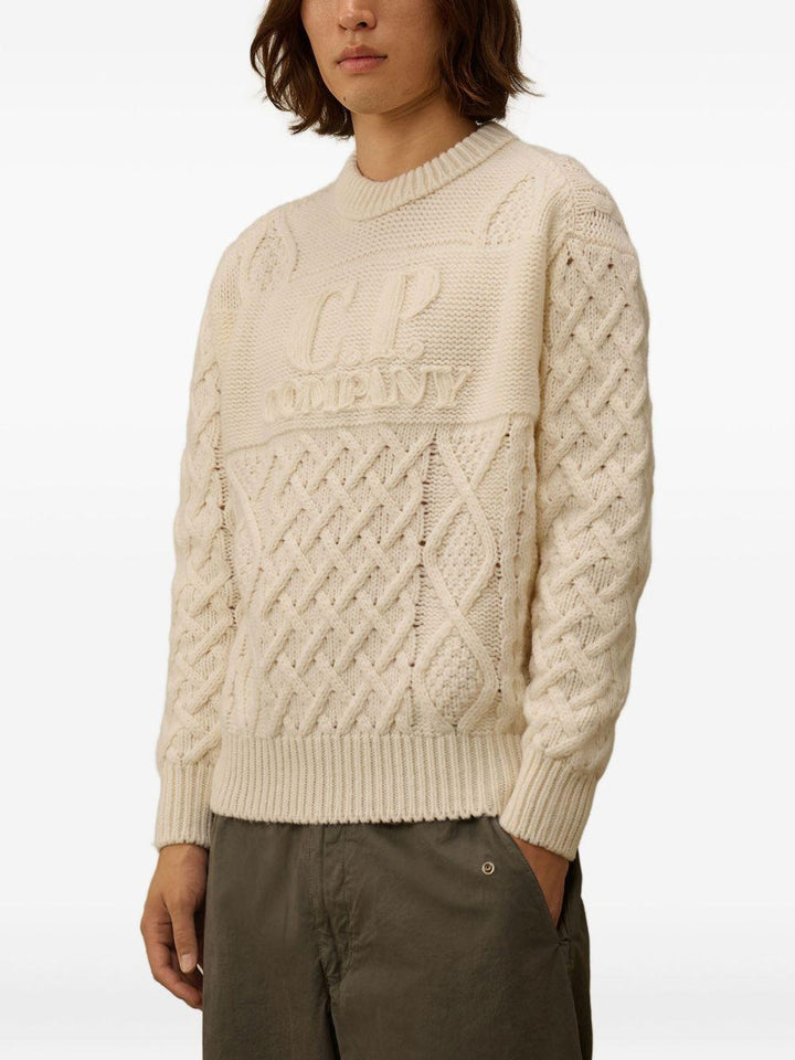 Maglione beige con ricamo 