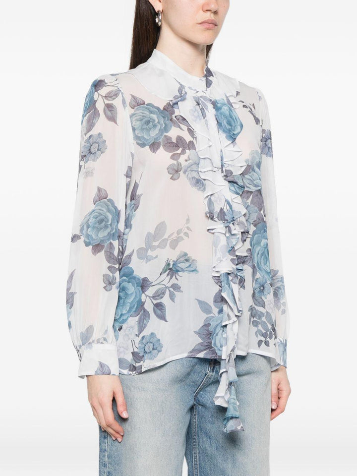 Camicia Canapa a fiori 