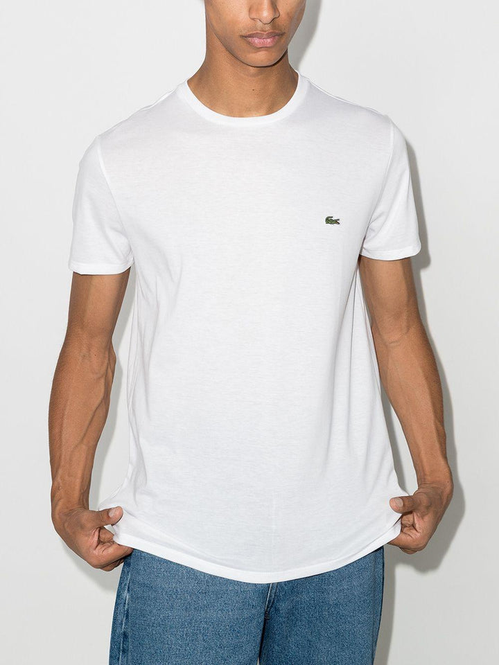 T-shirt Bianca Con Ricamo Logo 