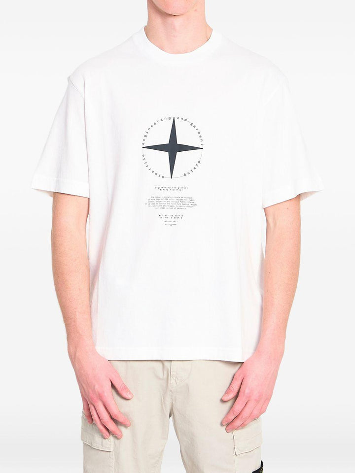 T-shirt bianca con stampa logo 