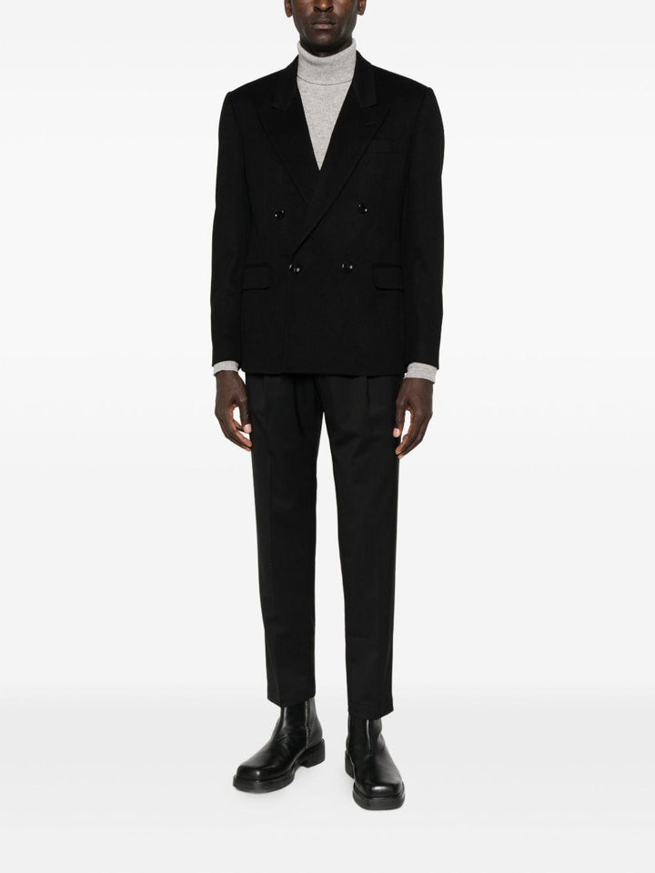 Pantaloni Wimbledon neri plissé con coulisse 