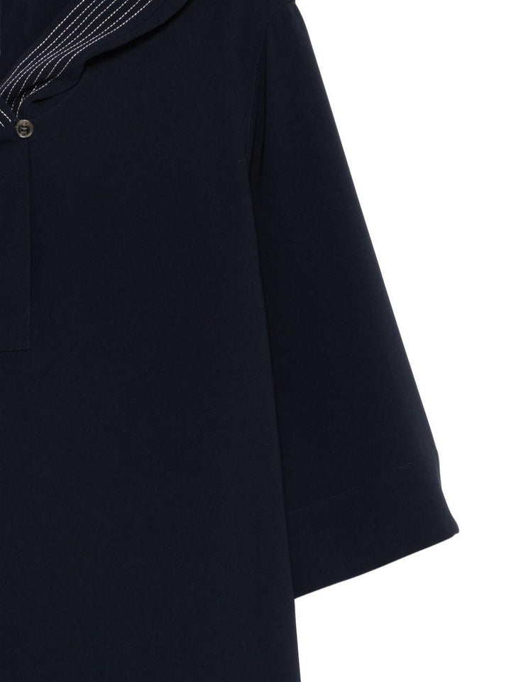 Blusa a righe con cappuccio 
