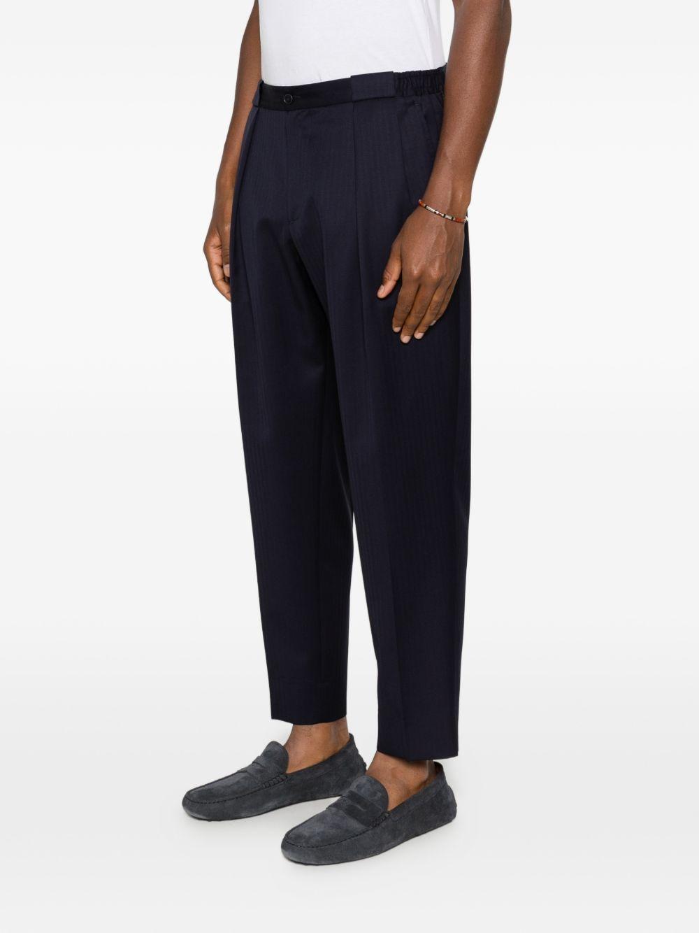 Pantaloni Portobello blu navy plissè 