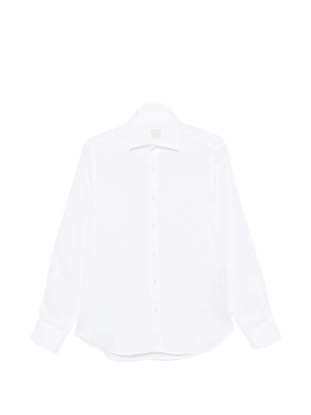 Camicia bianca in lino con bottoni 