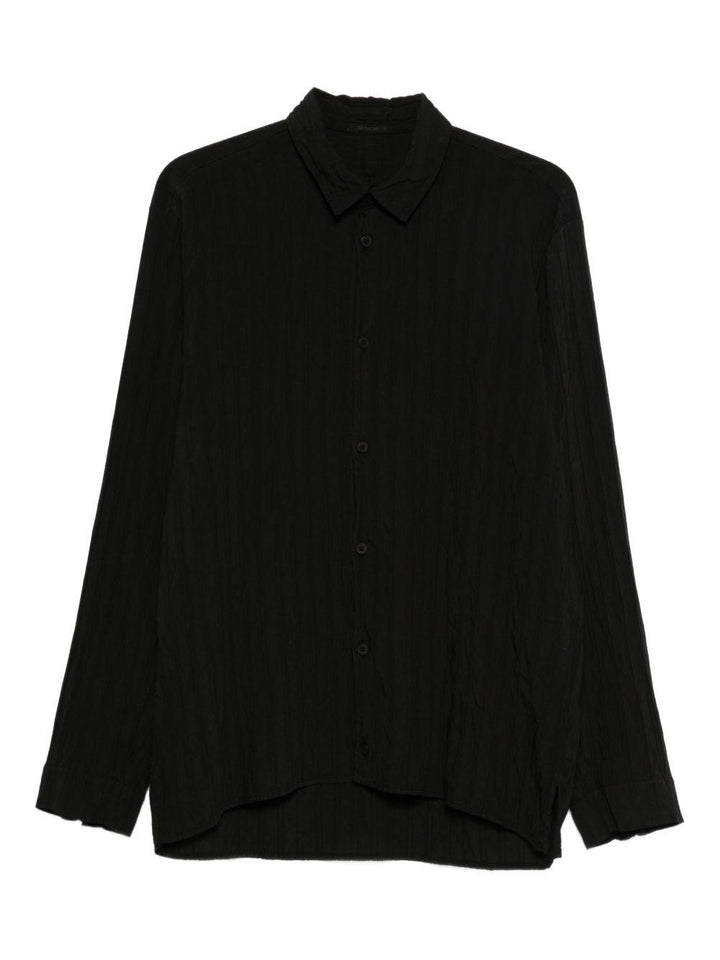 Camicia nera con finitura in rilievo 