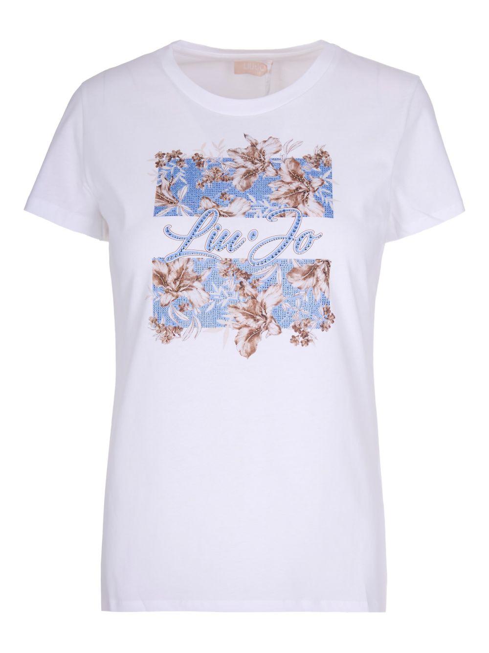 T-shirt con motivo a fiori 