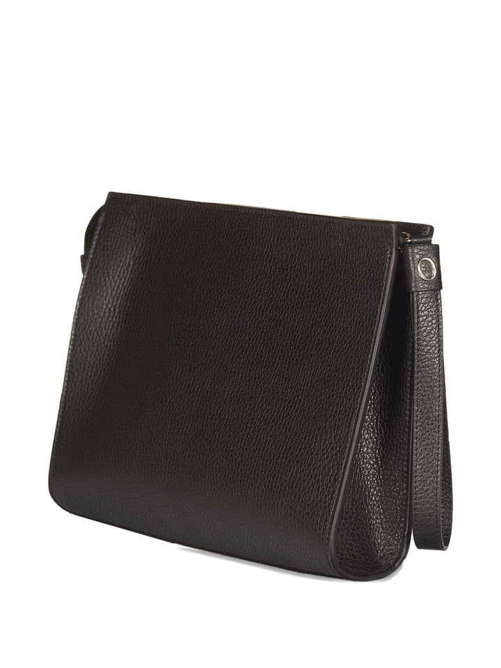 Clutch nera in pelle 