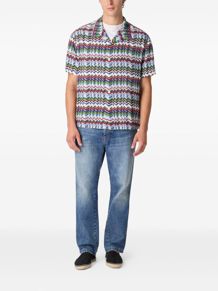 Camicia con stampa a zigzag dark 